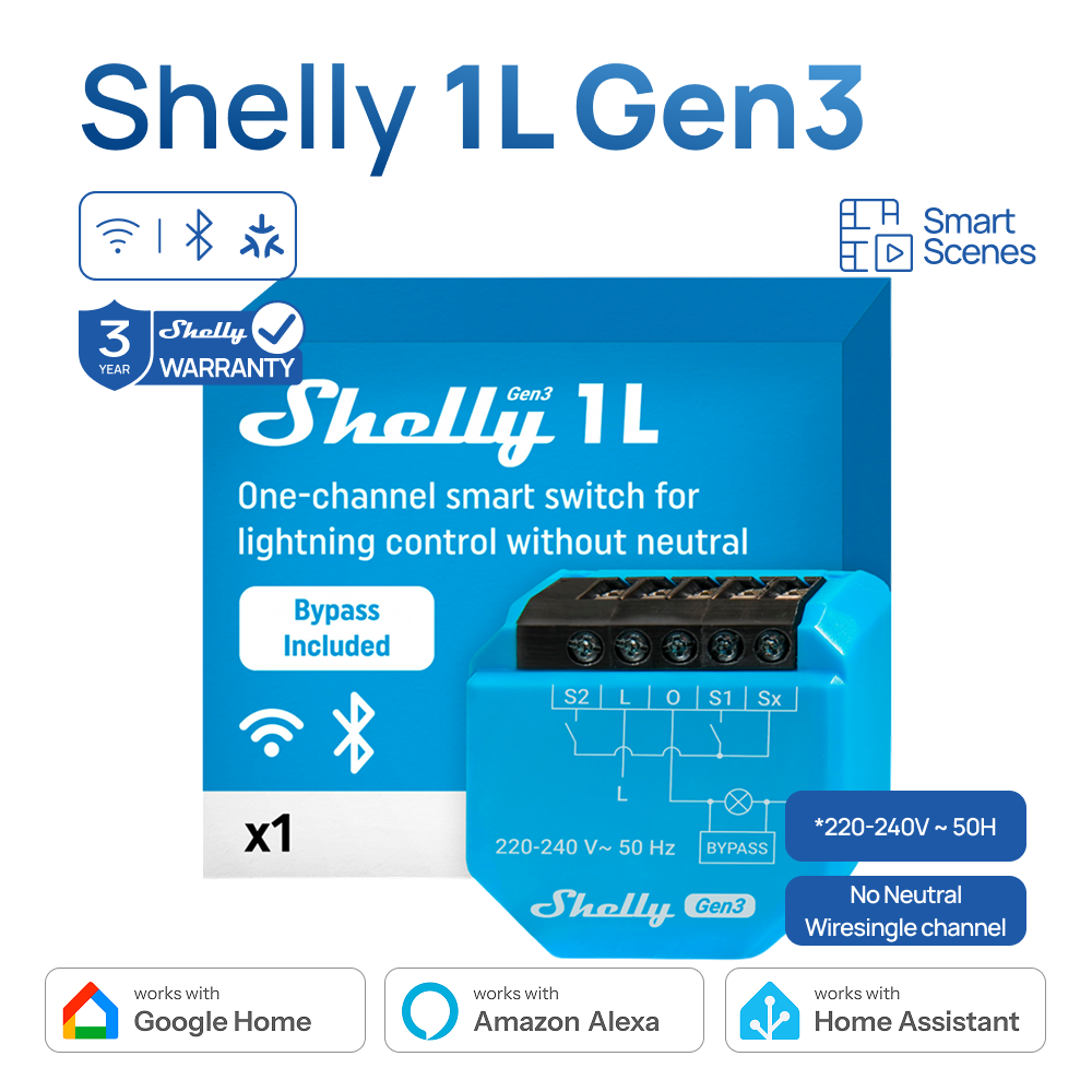 Shelly Relay Module - Shelly 1L Gen3 WiFi Smart Switch