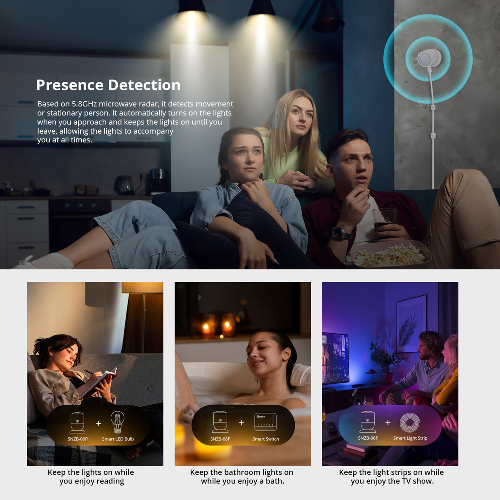 SONOFF SNZB-06P Zigbee Human P - Sonoff Basic Switch recension och pris