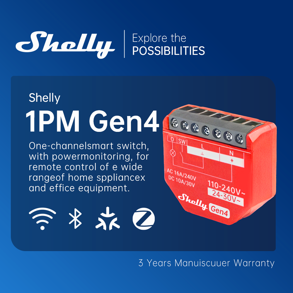 Shelly 1PM Gen4 Zigbee Disposi - Shelly Relay Module recension och pris