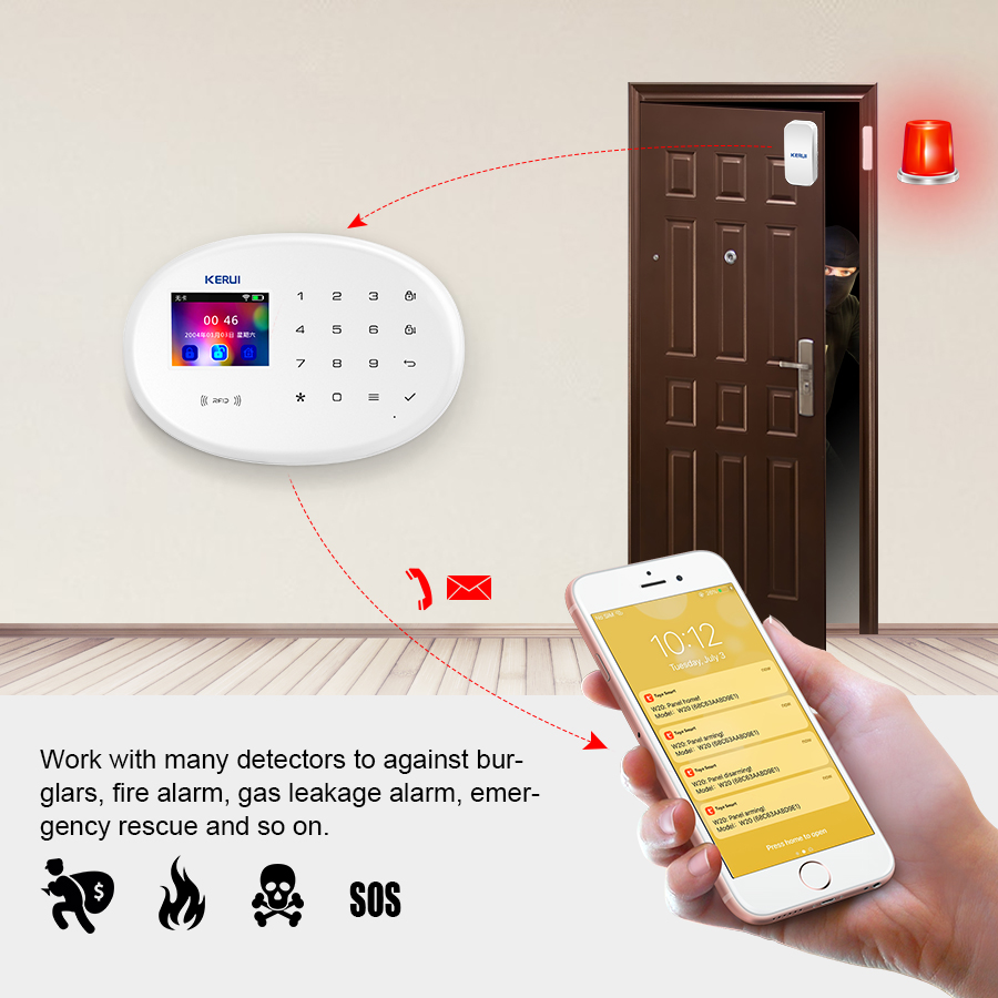 KERUI W202 WIFI GSM Alarm Syst - Smart Home Automation Diy recension och pris