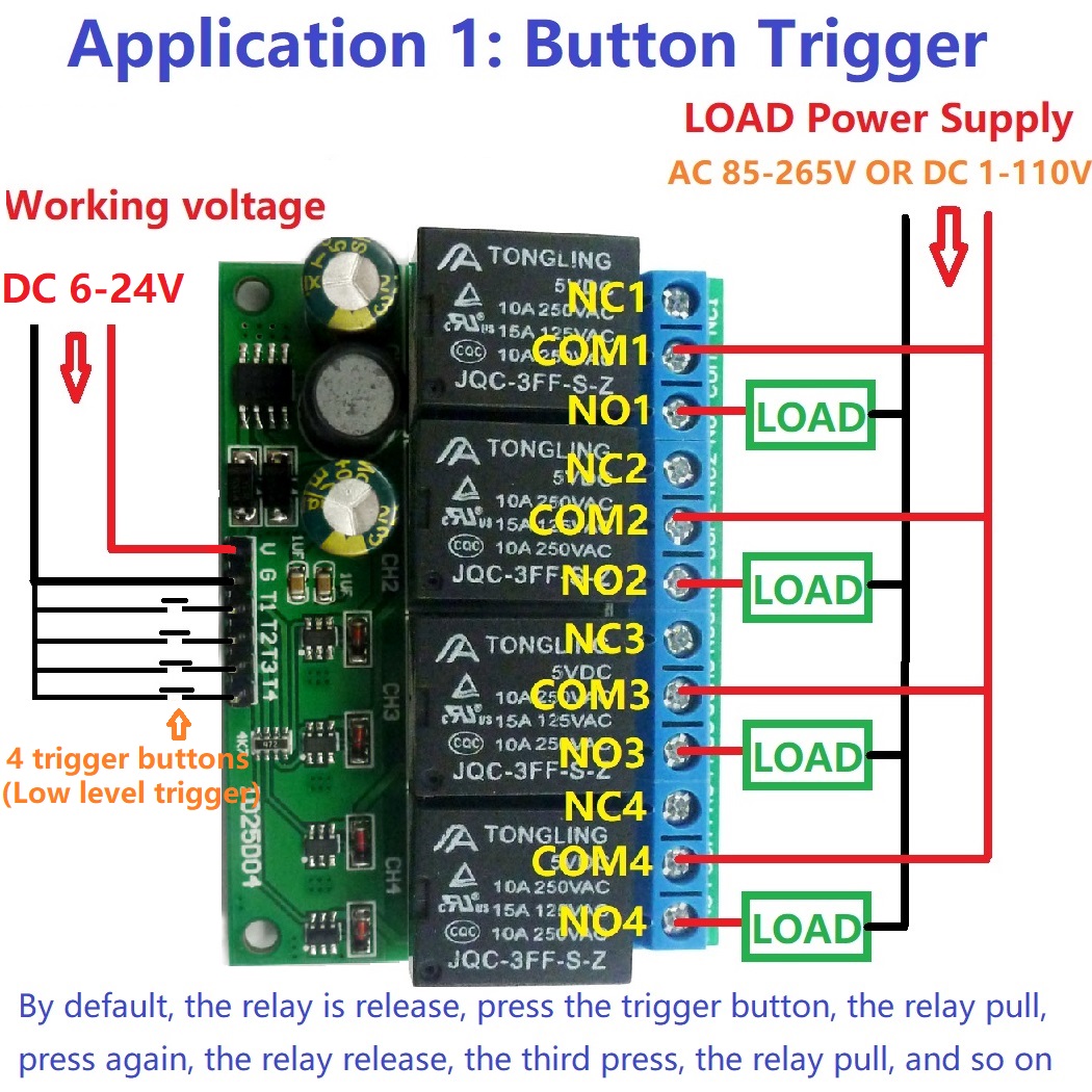 4ch DC 6V-24V Flip-Flop Latch  - Shelly Relay Module recension och pris